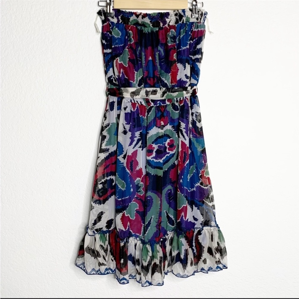 Forever 21 Silk Strapless Floral Dress